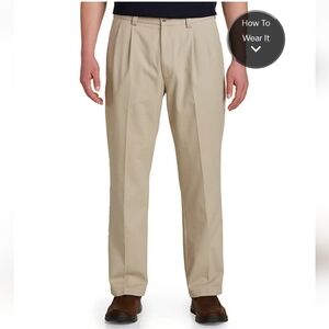 Harbor Bay 46x32 Waist Relaxer Pleated Pants in color Stone NWT